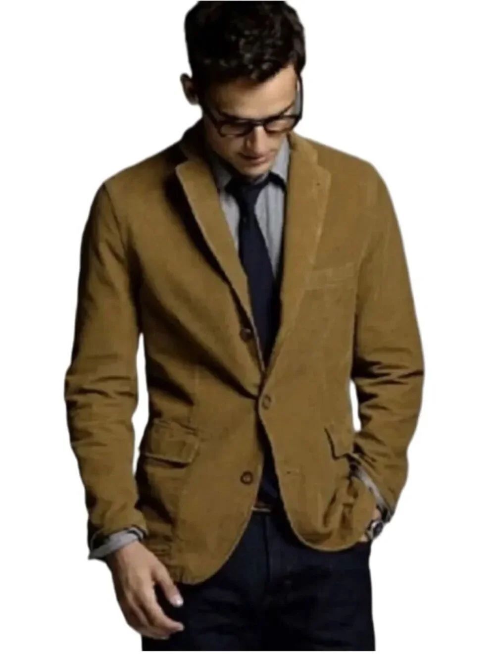 Vintage J. Crew Tan Corduroy Three Button Blazer